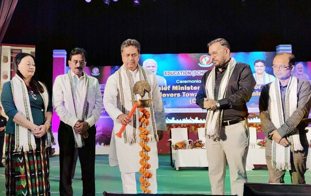 Chief Minister Dr Manik Saha attends ceremonial presentation of CM SATH among meritorious students in Agartala on November 21.